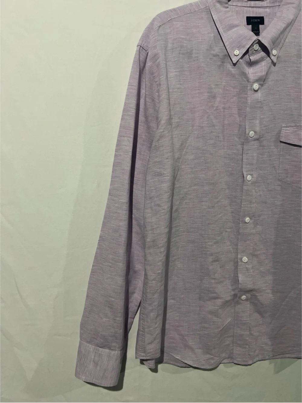 J.Crew Shirt Men’s XL Purple Lavender Linen Cotton Baird McNutt Slim Fit